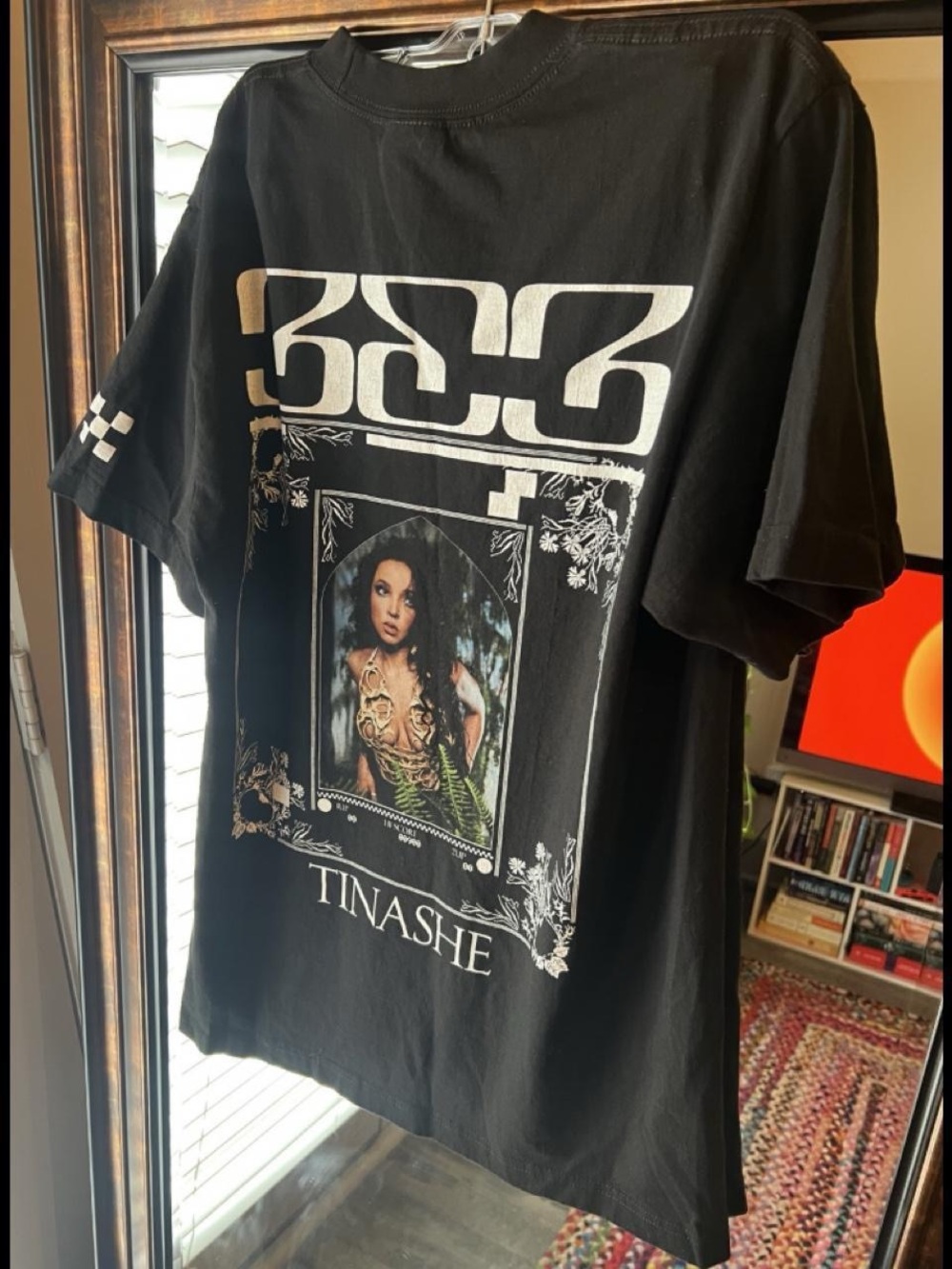 Tinashe black graphic band tee, 333 tour